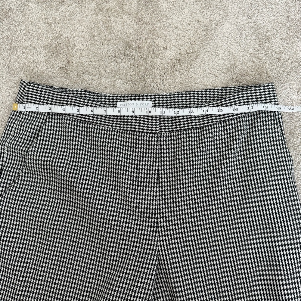 Preston & York Pants Women 16 Casual Pockets Houndstooth Pattern Black White - Picture 8 of 10